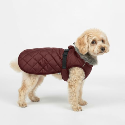 LUVMOJO winter jacket size M, fur collar rolled, reveals high-visibility reflective strip