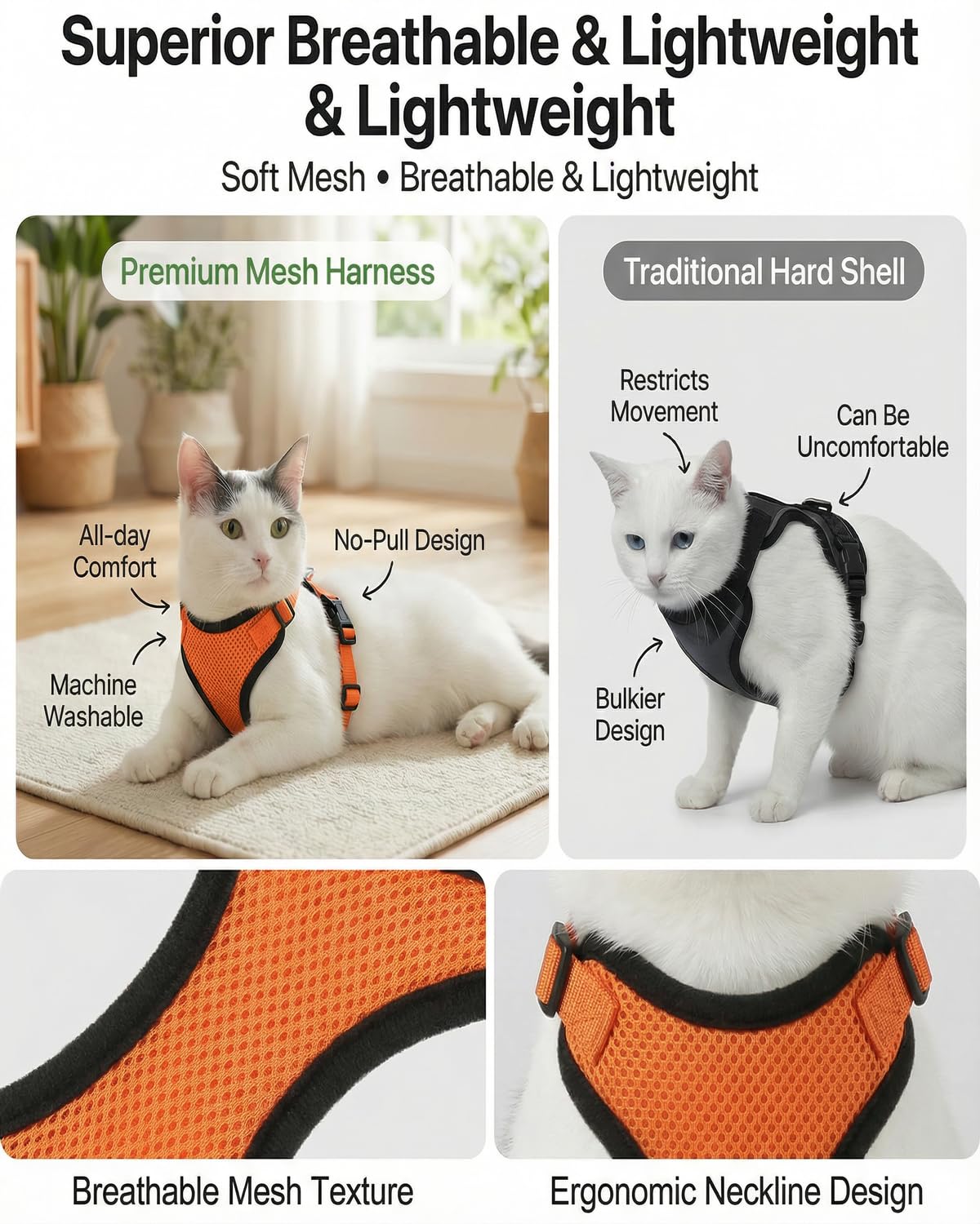 Luxelle reflective strips improve visibility during night walks with cats.