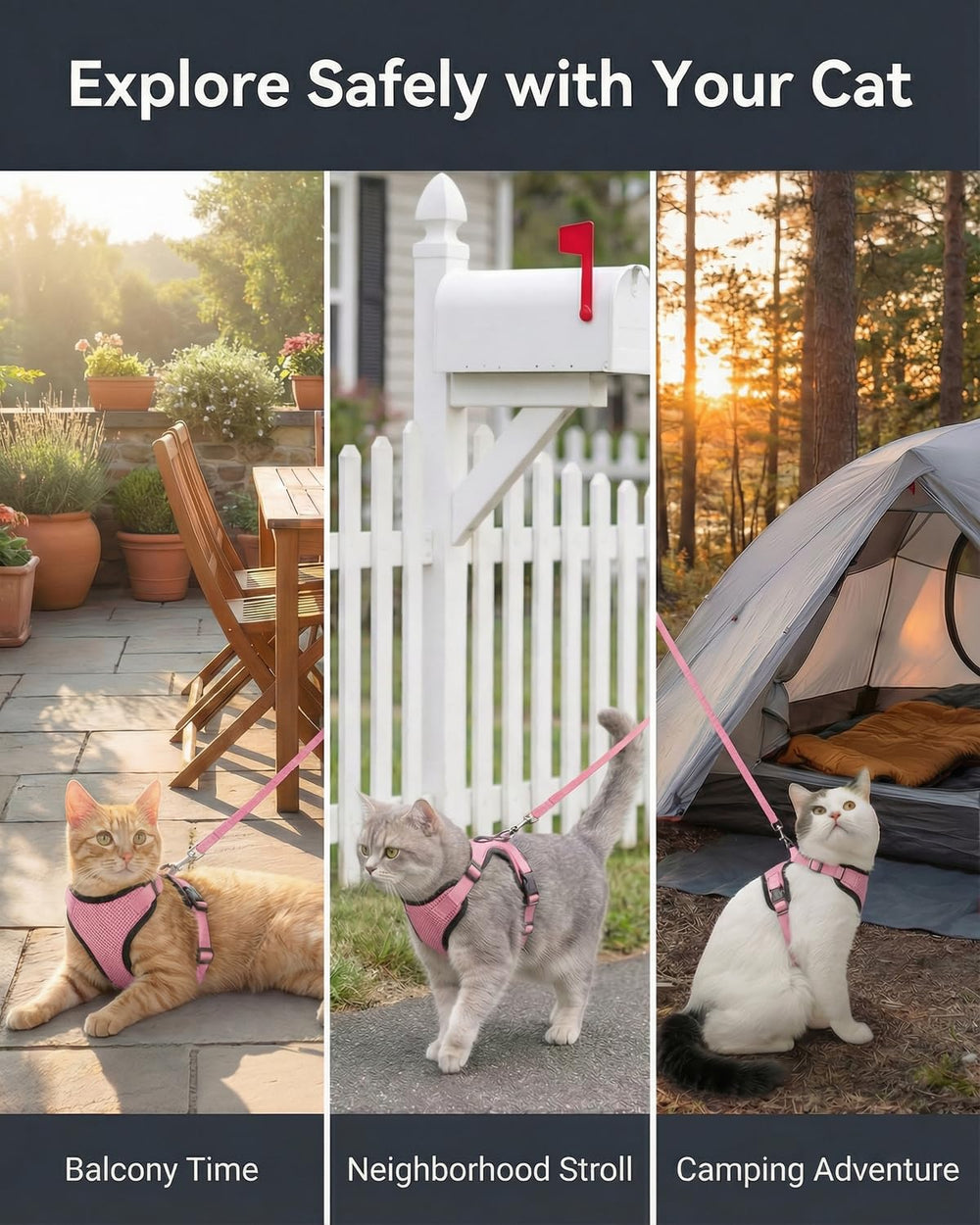 Luxelle two-pack harness-leash set provides versatile outdoor options.