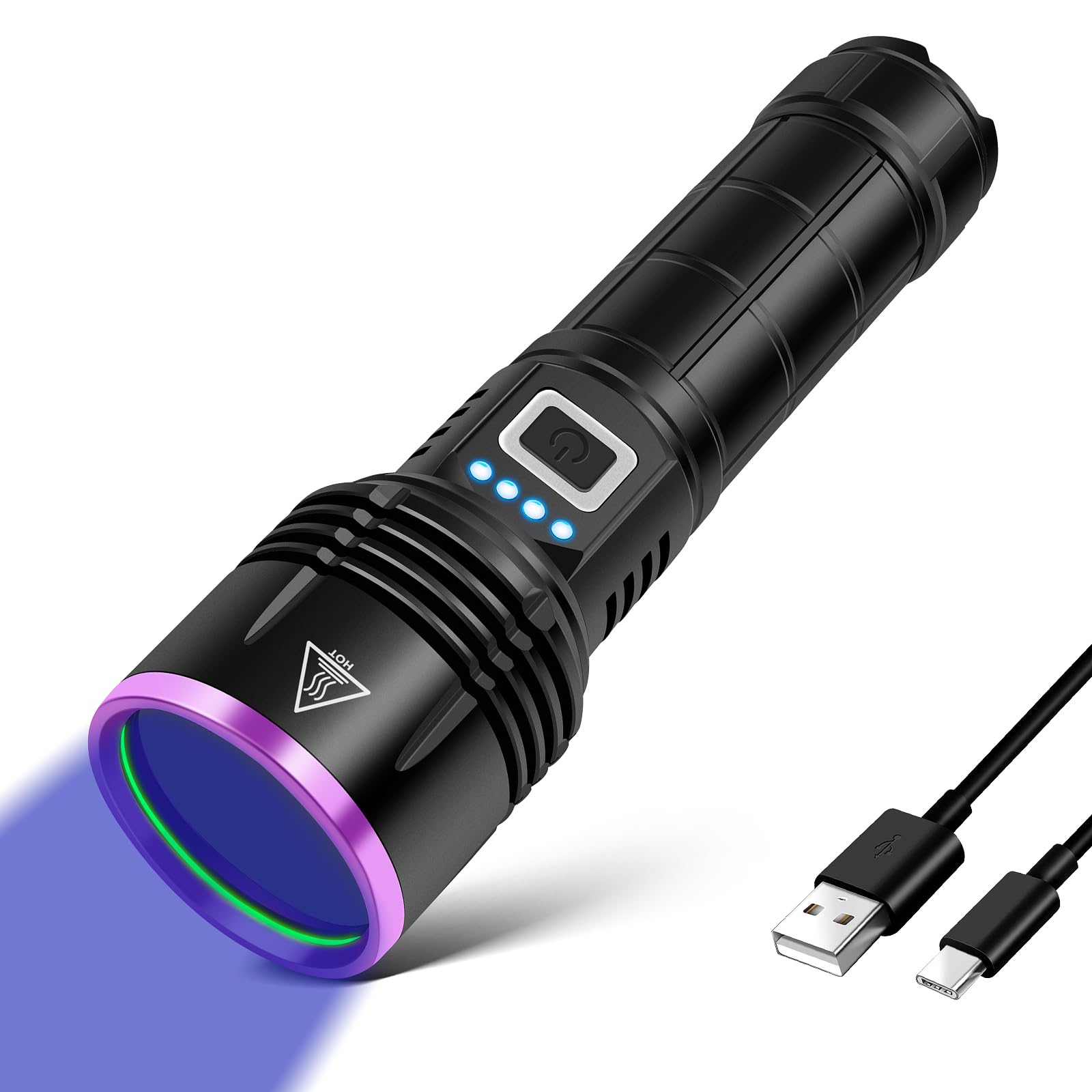 LUXNOVAQ UV Flashlight 20W shines brightly for easy detection of invisible residues.