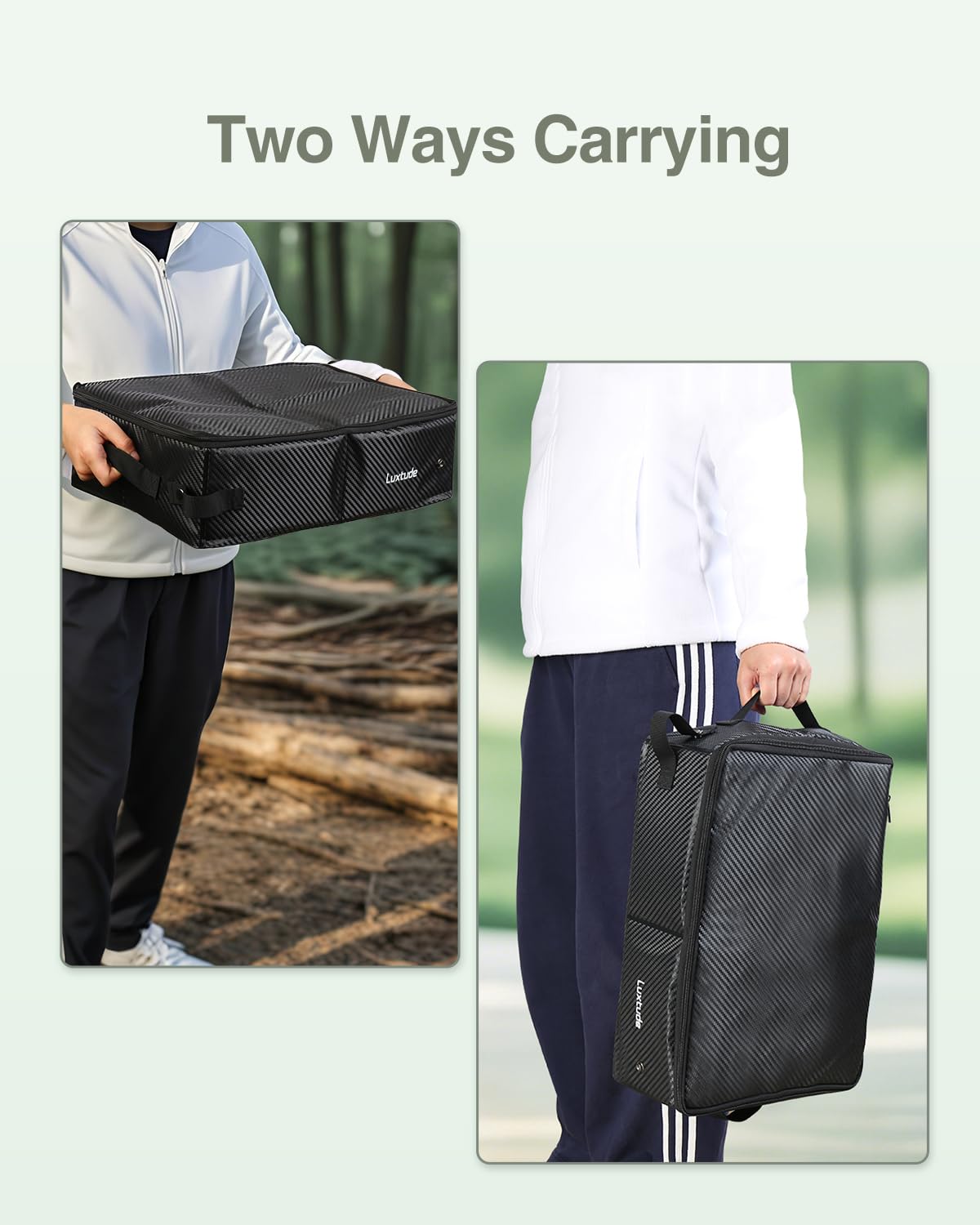 Luxtude collapsible litter box in backpack for light travel.