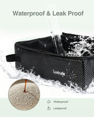 Luxtude collapsible travel litter box open, quick setup for trips.