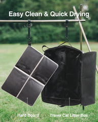 Luxtude travel cat litter box in car for on-the-road use.
