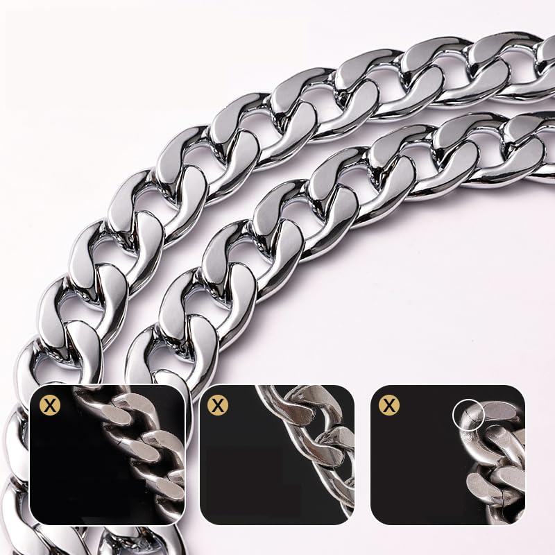 Luxury Flat Chain Training Collar O-rings attachment enables secure leash connections
