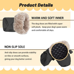 LUZGAT dog snow boots adjustable drawstrings ensure a snug, secure fit.