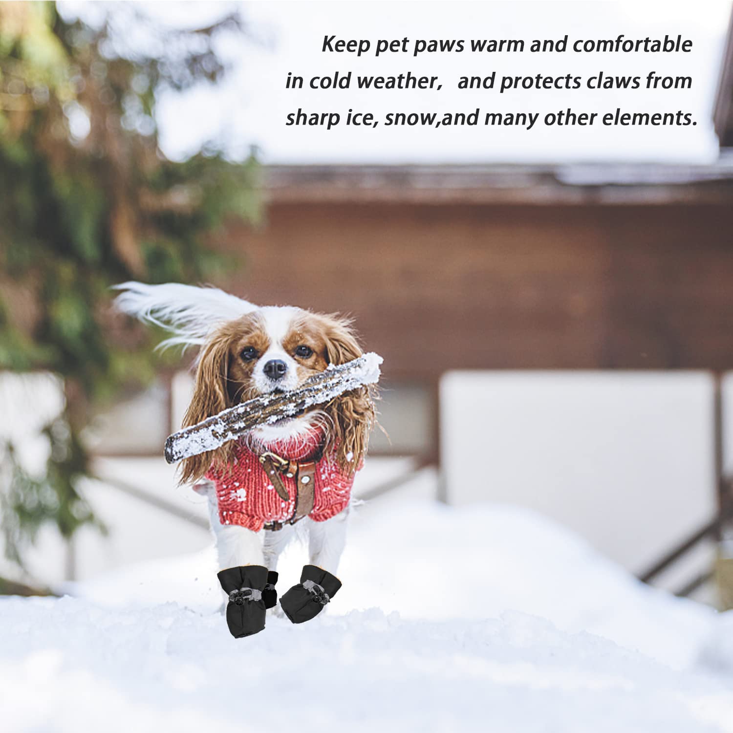 LUZGAT dog snow boots color variants show style while protecting carpets.