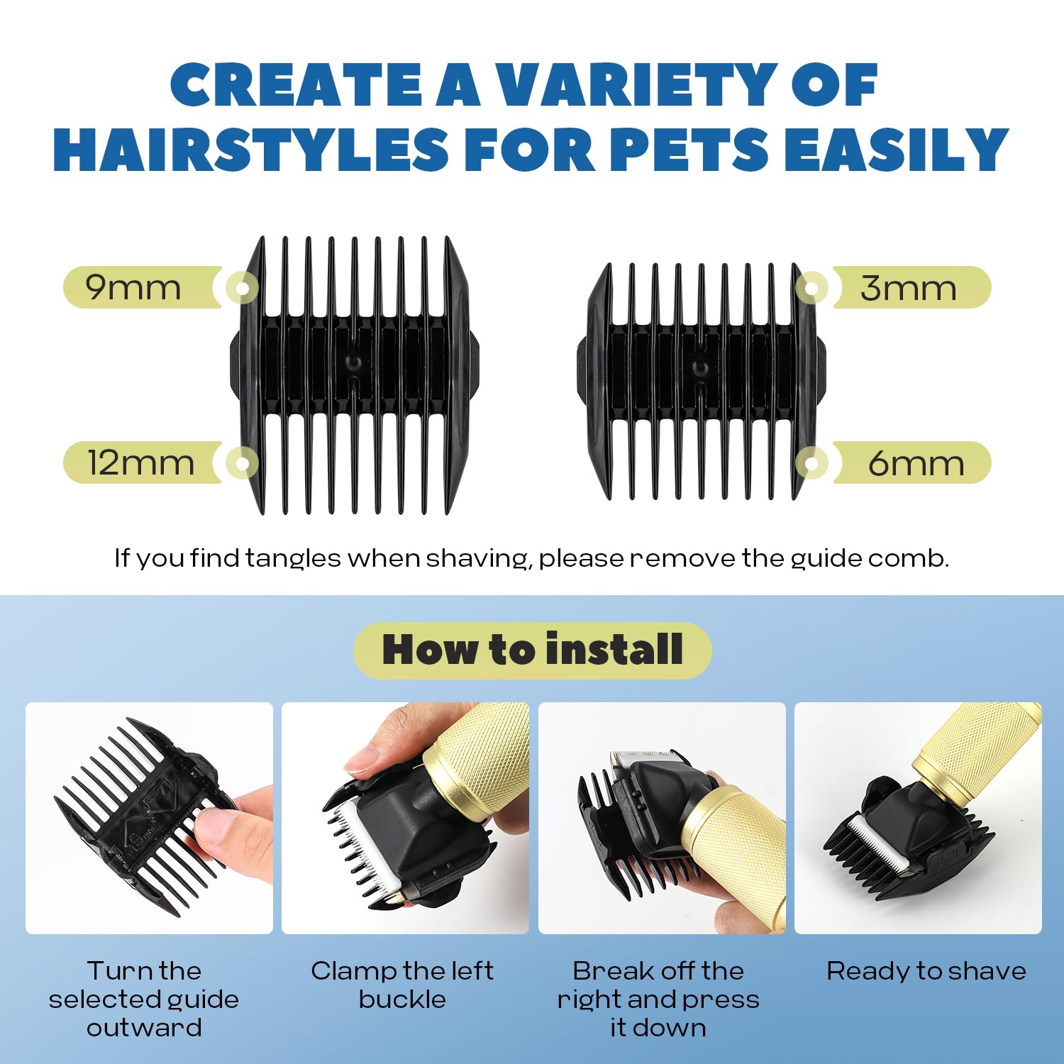Luzrise clipper with a 10ft cord provides flexible grooming reach.