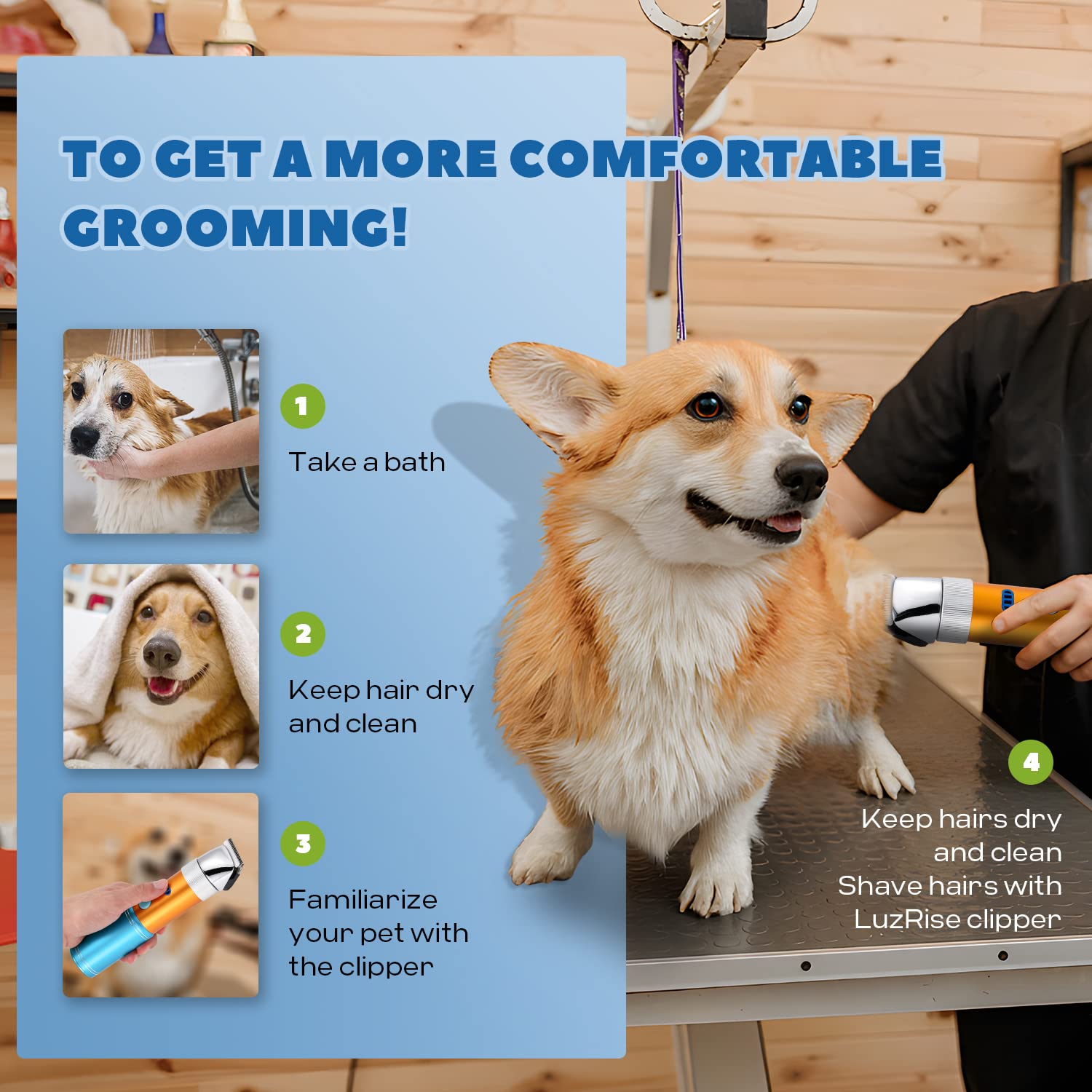 LuzRise dog clippers case and accessories for organized grooming kit