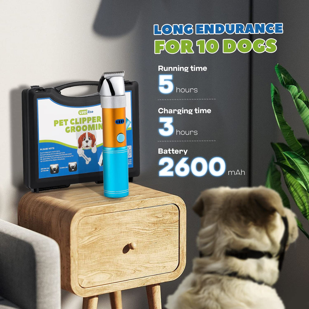 LuzRise dog clippers quiet operation under 50db for anxious pets