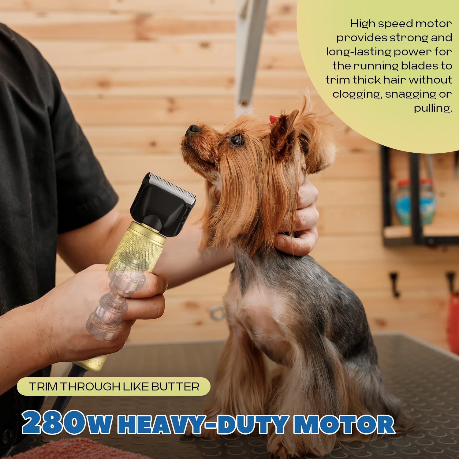 Luzrise 280W motor delivers powerful cutting with minimal noise during grooming.