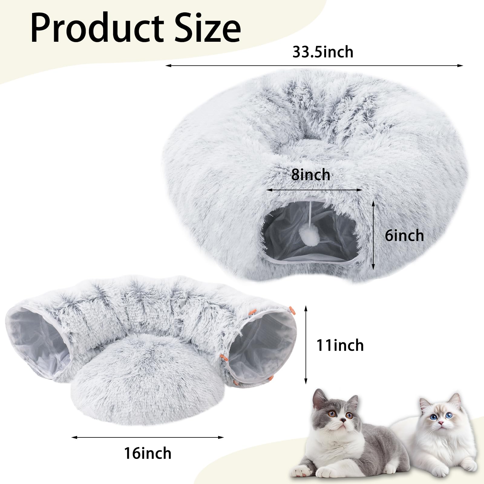 LVUVXVAV cat tunnel bed uses premium materials for sturdy shape and soft exterior.