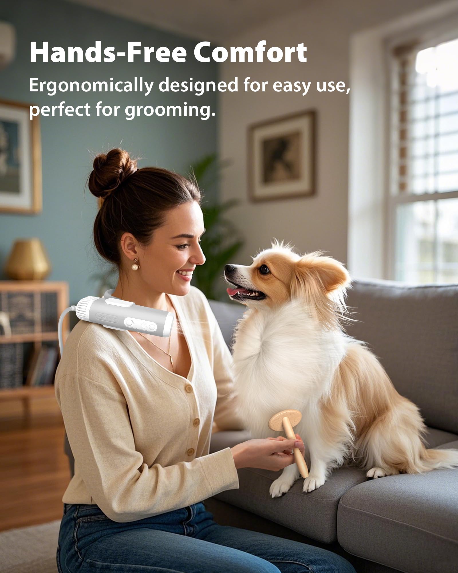 L&W BROS high-speed motor delivers fast, even drying for small to medium dogs