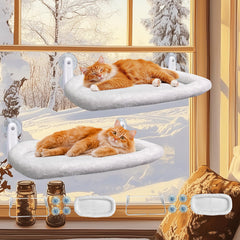 L&amp;W BROS. 2PC window perch kitty-relax provides sunlit lounging with a panoramic cat view