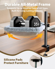 L&W BROS Cat Desk Bed offers 360 rotation for customizable viewing angles.