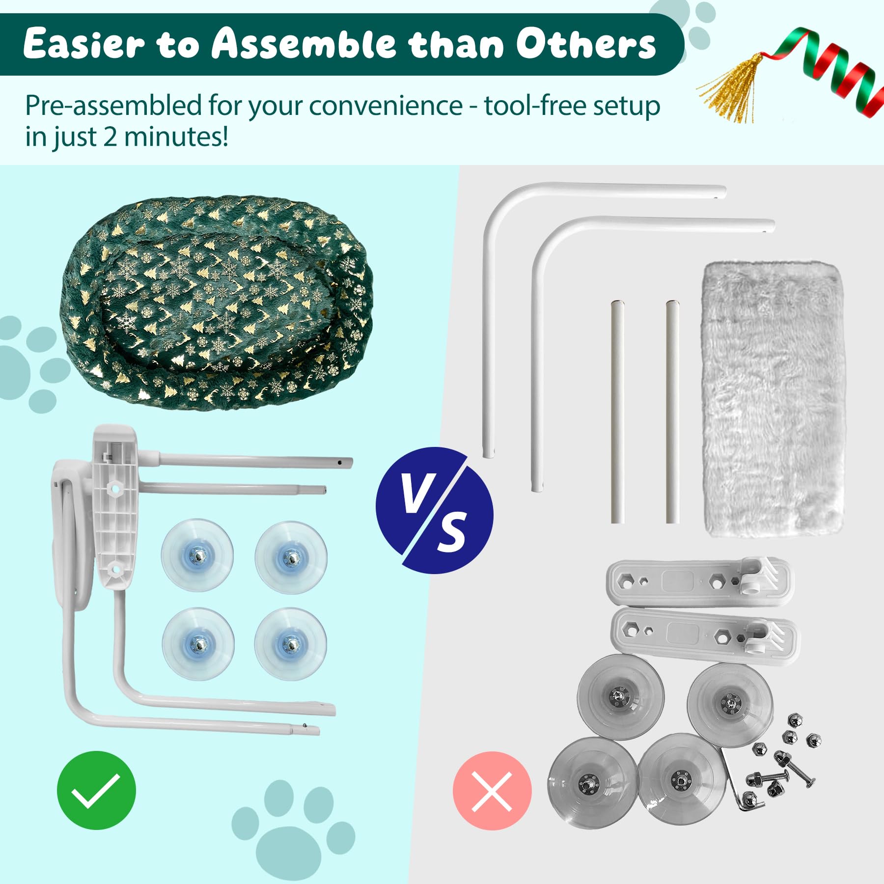 L&W BROS window perch with strong suction ensures stability for bigger cats.
