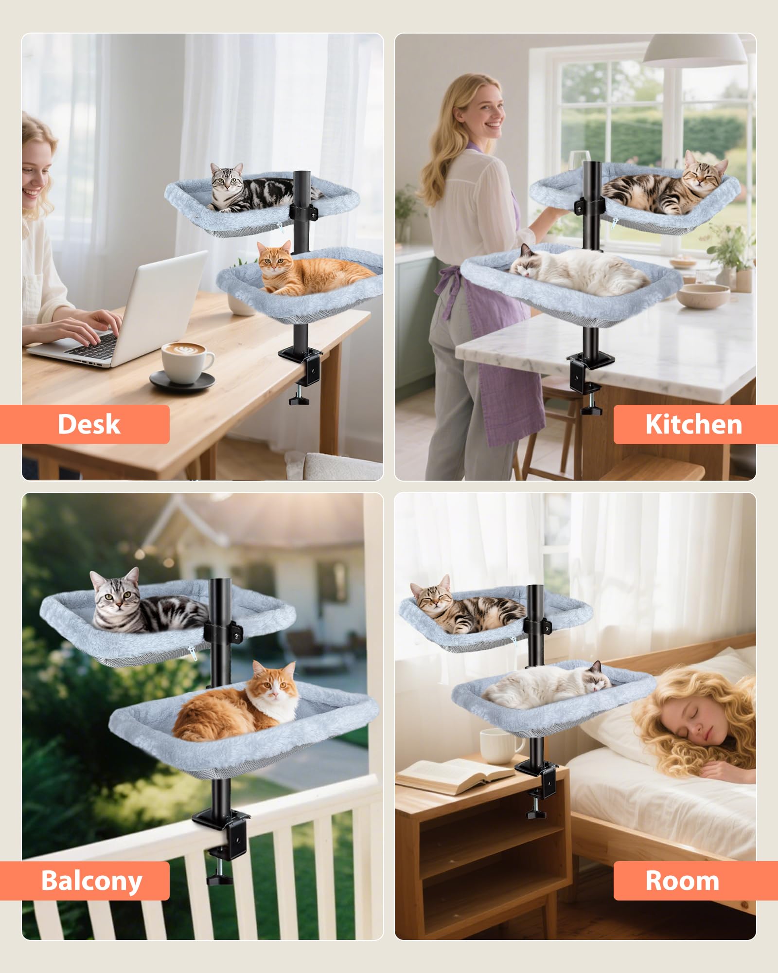 L&W BROS. Desk Bed in use by two cats in a multi-cat home