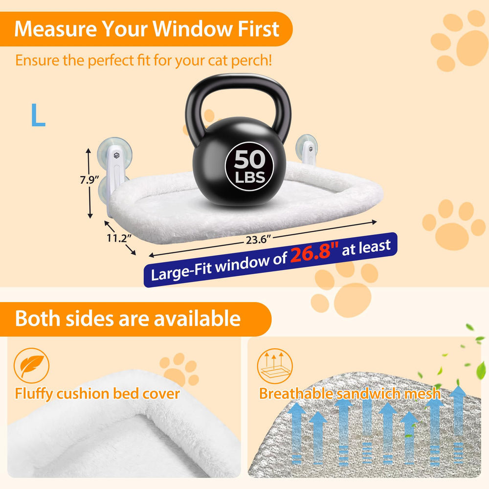 L&W BROS heated window perch removable cover for machine washing convenience