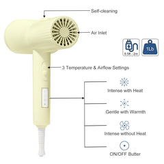 L&W BROS quiet pet dryer light yellow control dial shows 3 temperature settings