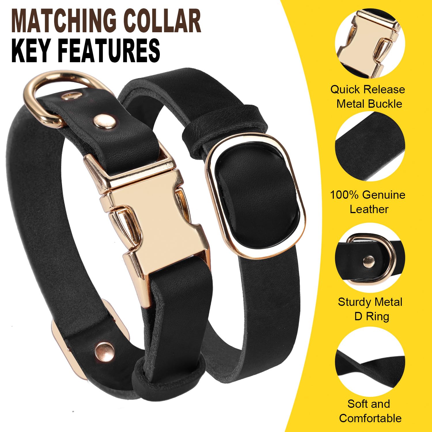 LWBMG leather dog leash 5ft close-up with rotating brass hook for smooth control