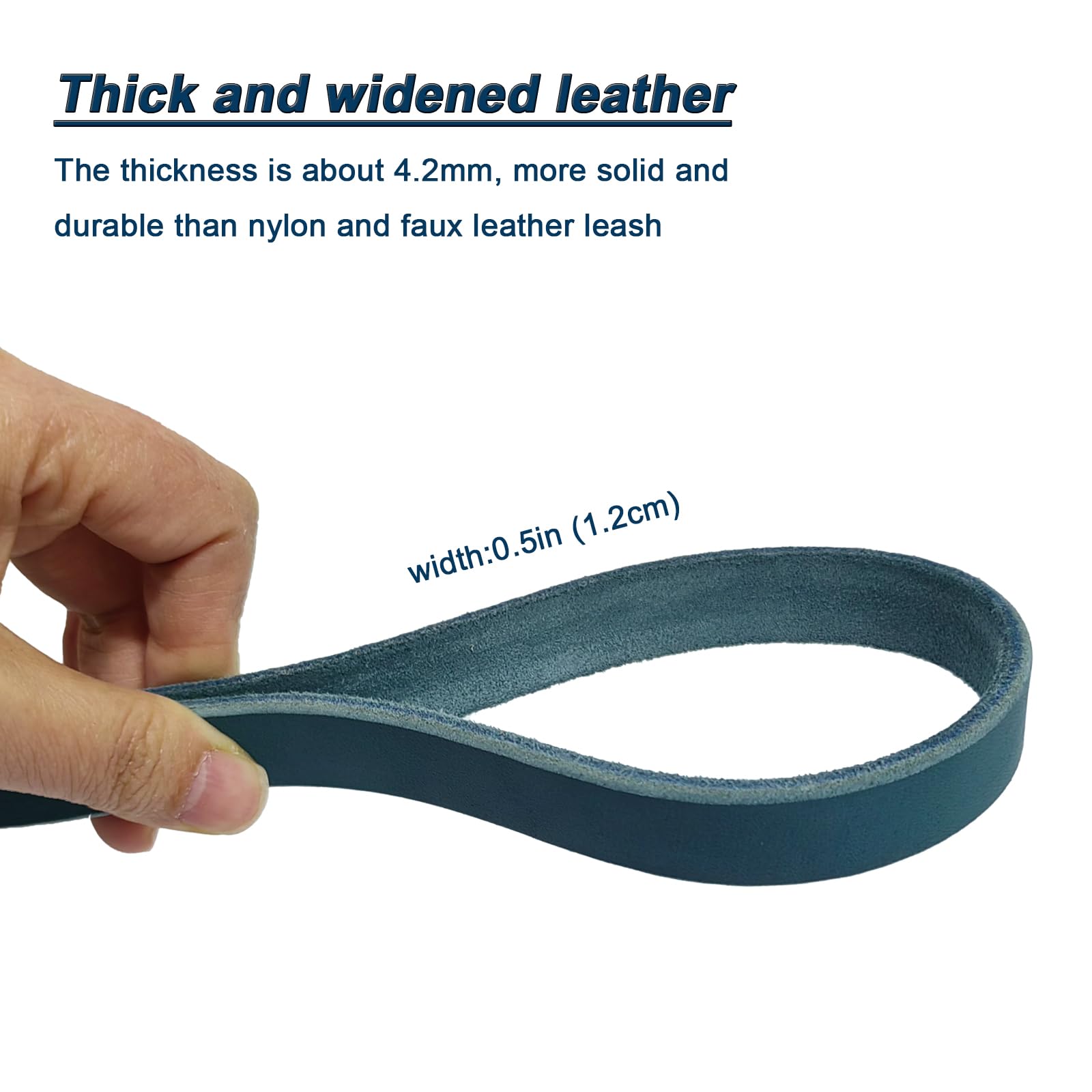 LWBMG leash 6ft blue length enables comfortable training and loose-leash walking.