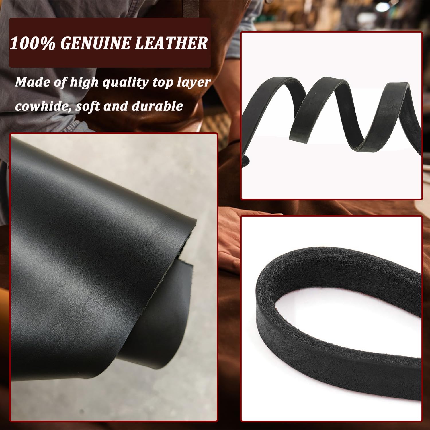 LWBMG Leather Dog Leash 6ft Brass Hook offers secure control during training sessions.