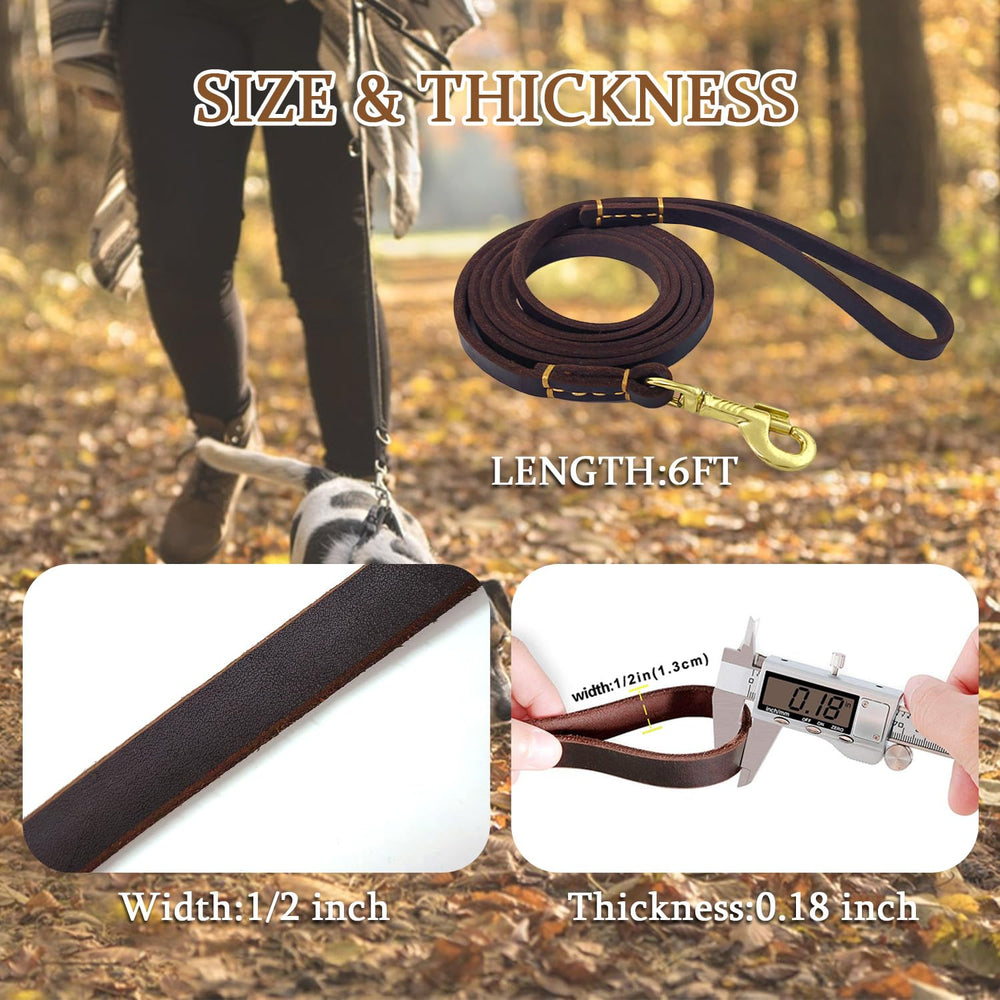 LWBMG Leather Dog Leash soft braided texture ideal for small dog comfort during walks.