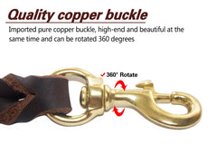 LWBMG leather dog leash heavy-duty tensile strength up to 600 pounds