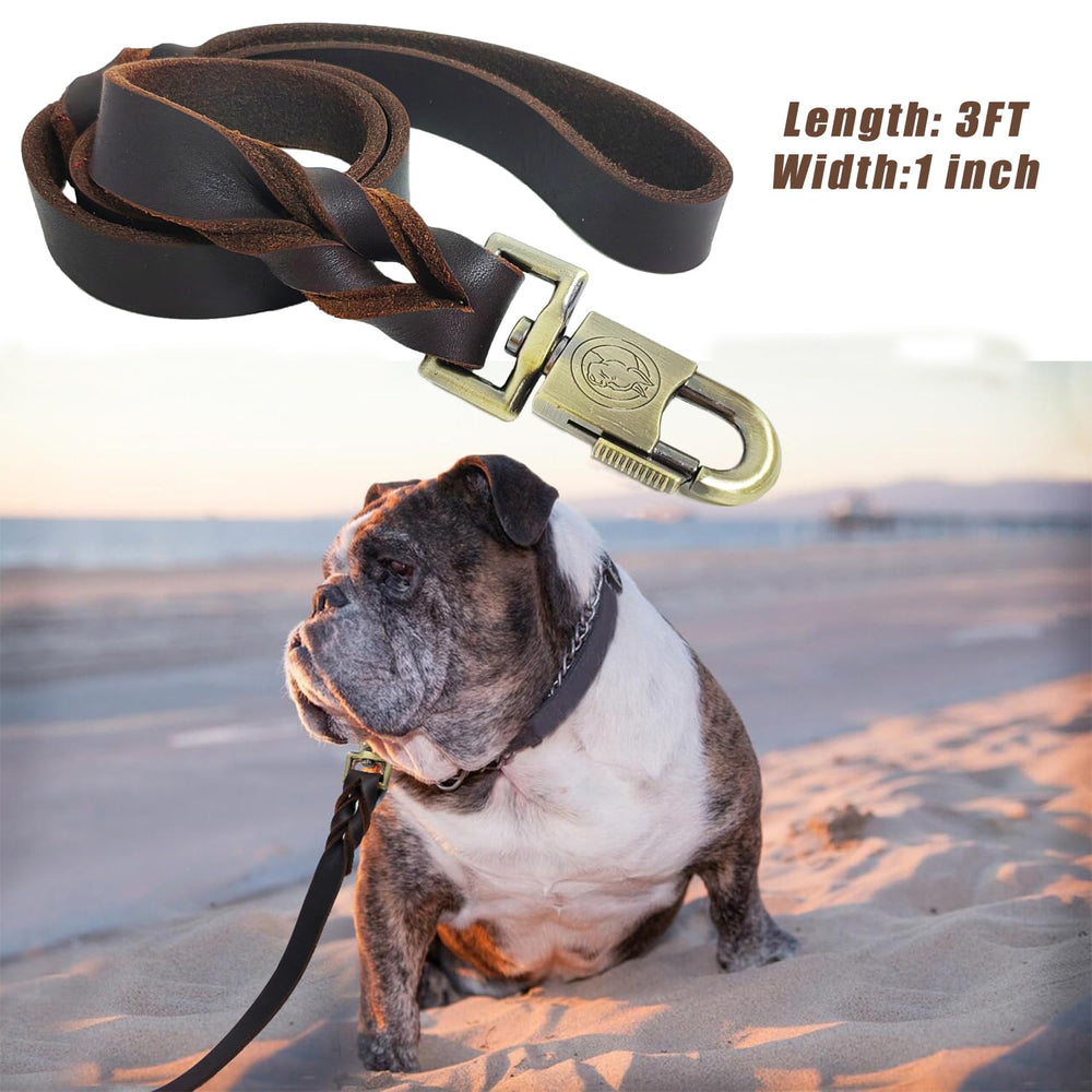 LWBMG leather dog leash for large dogs supports confident training.