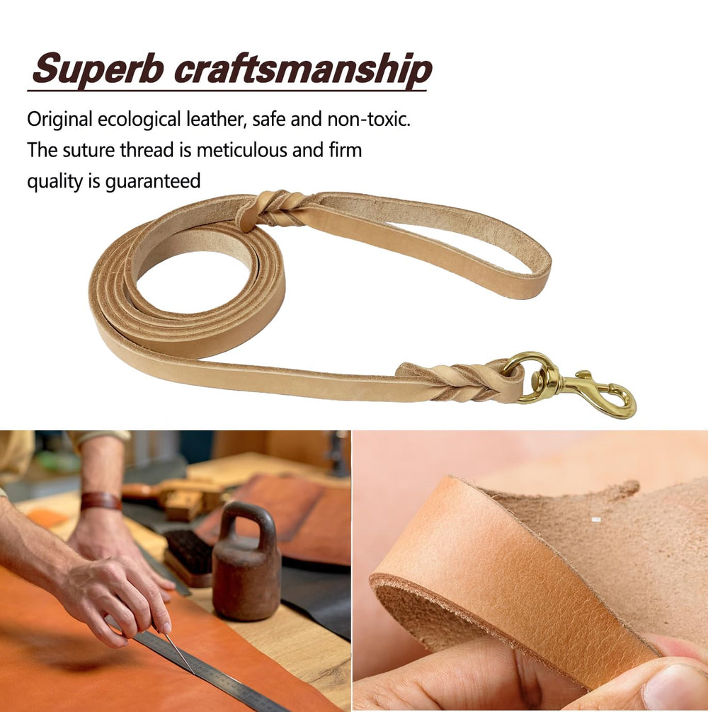 LWBMG leather dog leash ideal for training and everyday walks.