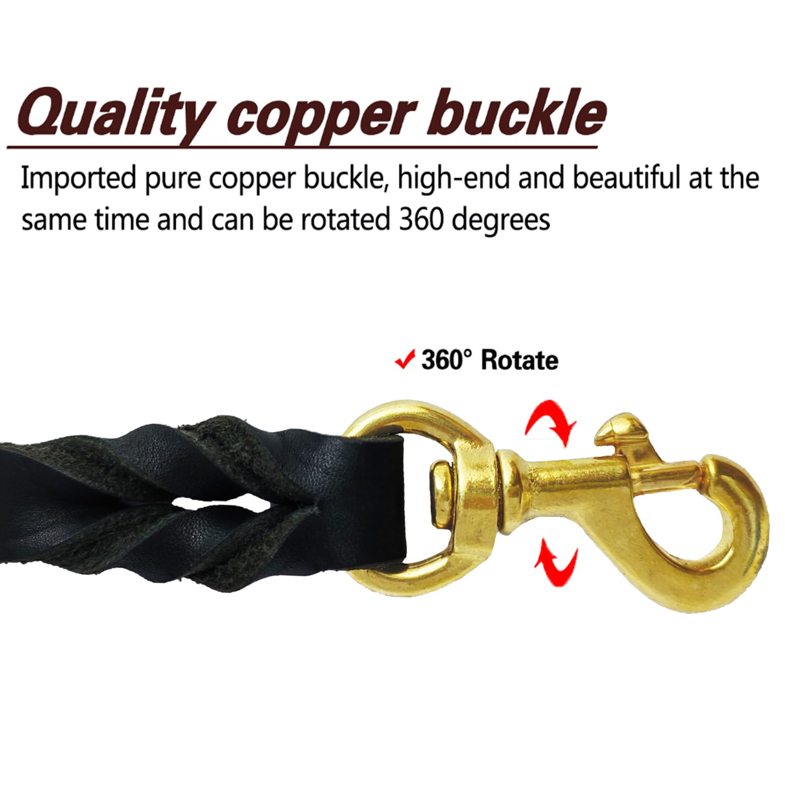 LWBMG soft braided leather leash held in hand for comfortable grip and control.
