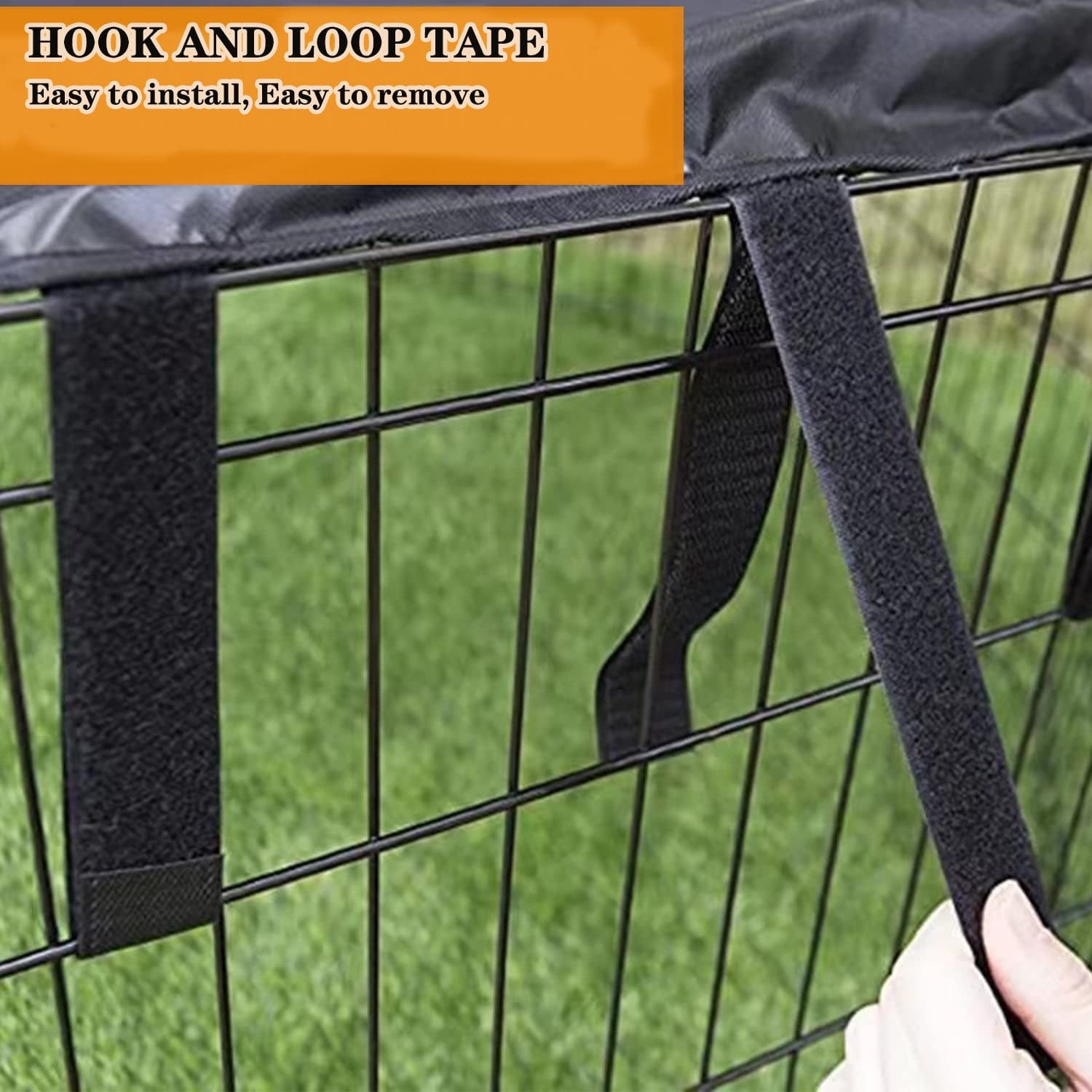 LWFCOEE dog pen cover weatherproof fabric withstands sun and rain.