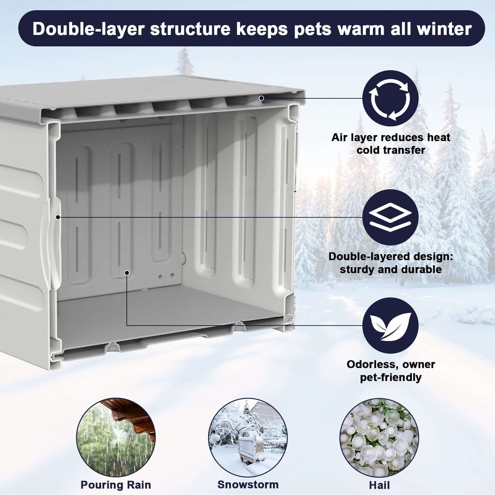 Lxheir Tepoal raised-footrest design keeps the shelter dry above snow