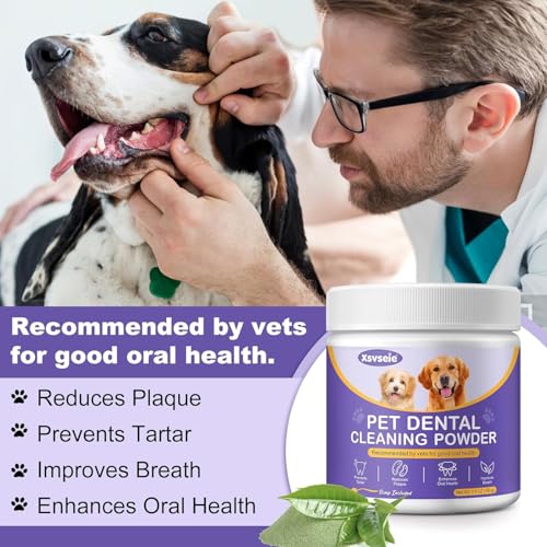 Lxitian probiotic dog teeth powder measuring scoop shows easy dosing for all sizes
