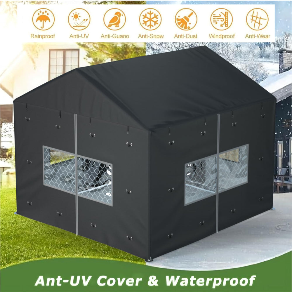 LYBOSH kennel cover easy install with zippers and tie-downs