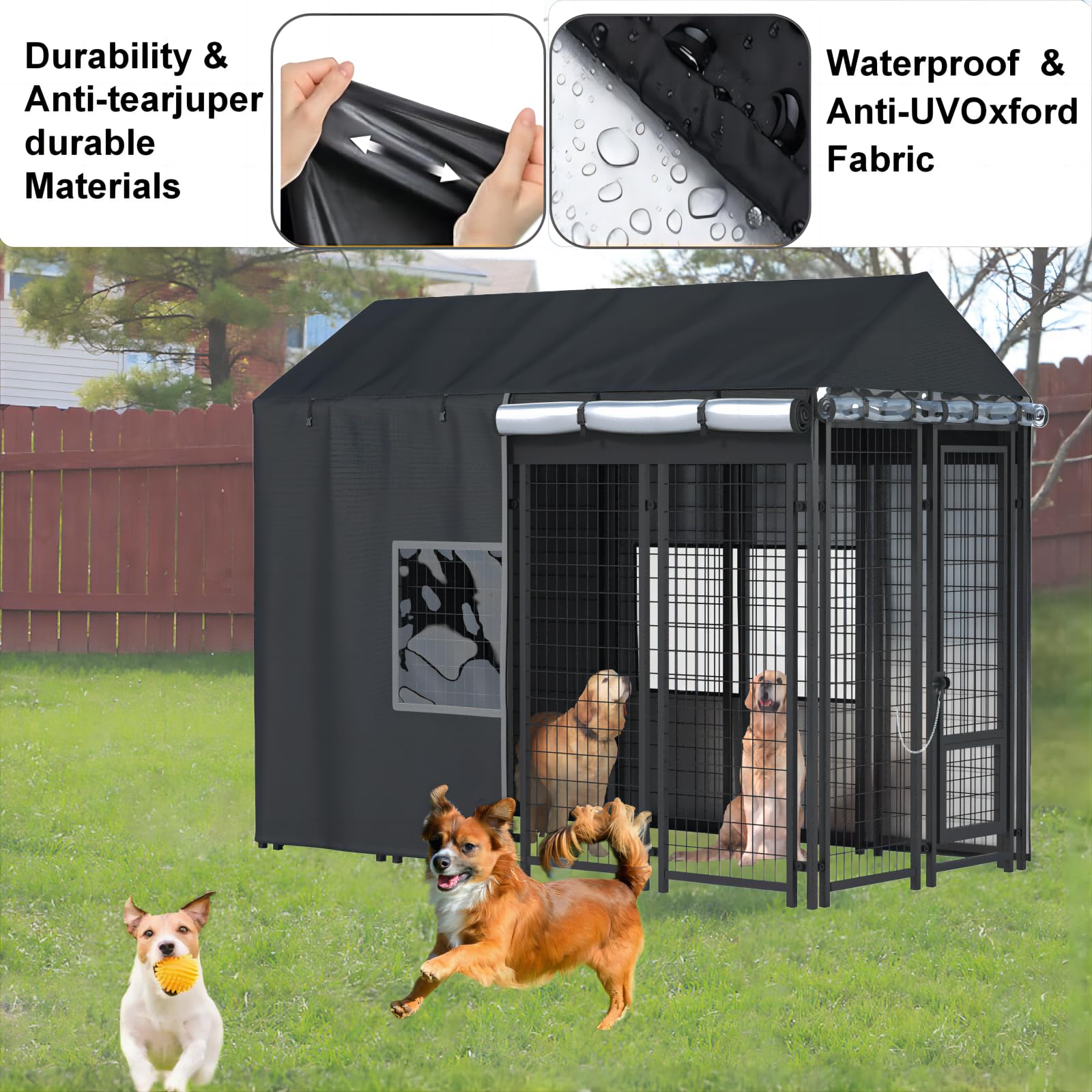 LYBOSH transparent PVC panels provide light and visibility for pets inside.