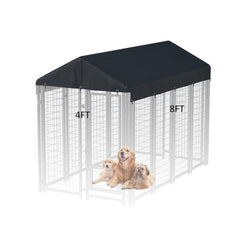 LYBOSH outdoor dog kennel cover 8x4 side view demonstrates weather resistance for year-round use.