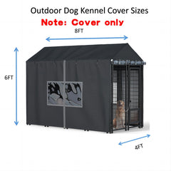 LYBOSH kennel cover side view highlights secure fit and convenient access.