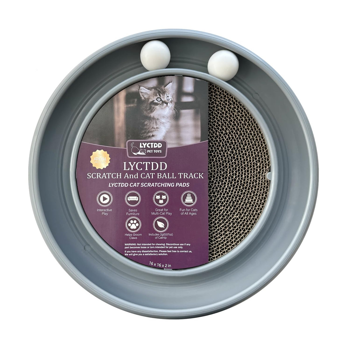 LYCTDD interactive cat ball track base grey promotes active play and mental stimulation