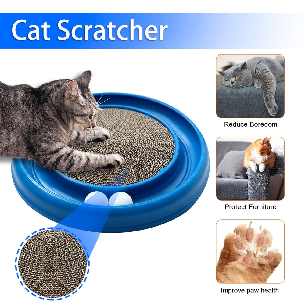 LYCTDD interactive cat ball track scratching pad with replaceable surface