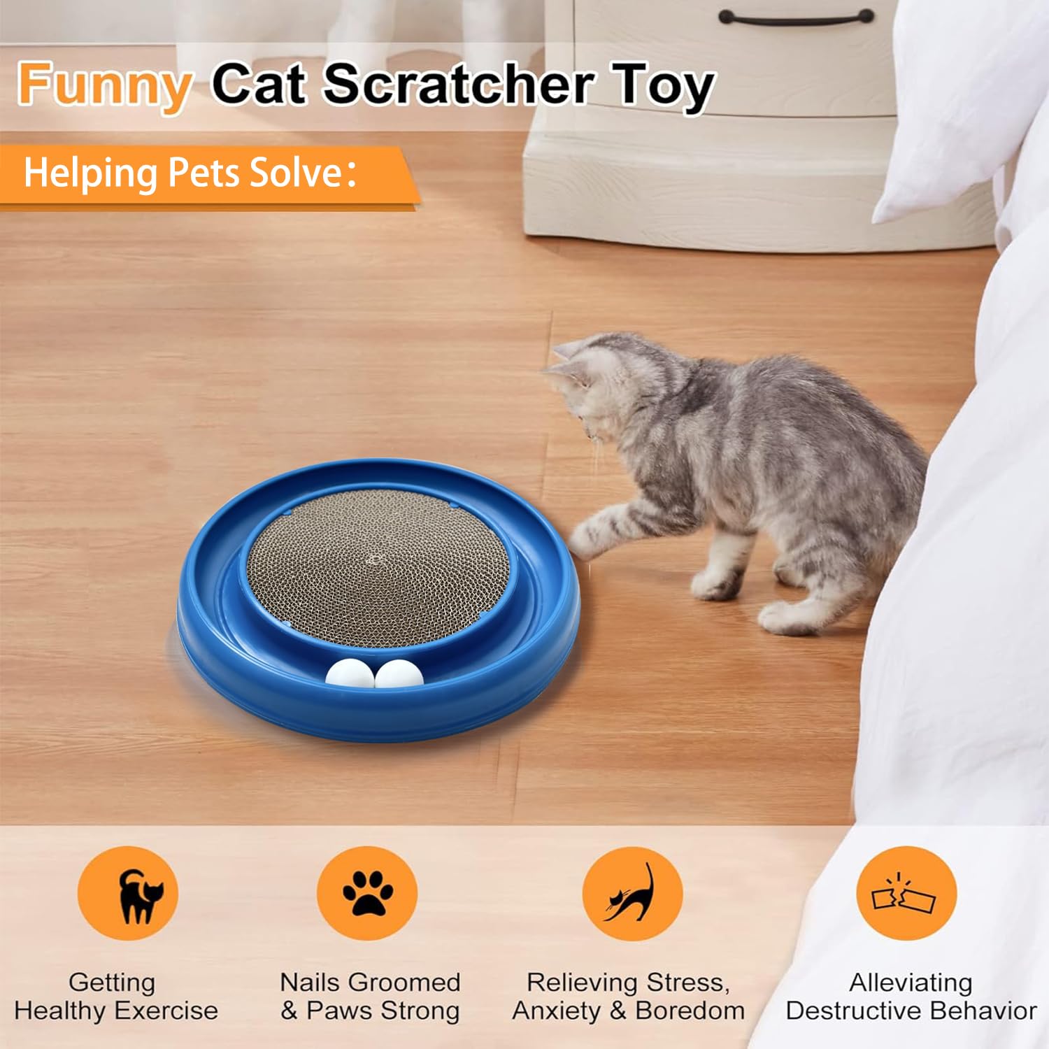 LYCTDD round scratching refill showing easy replacement and extended life