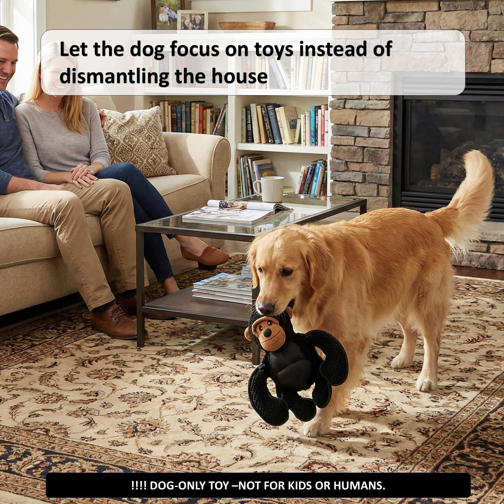 LydaPKS anxiety-relief dog toy with tactile texture and squeak combo.