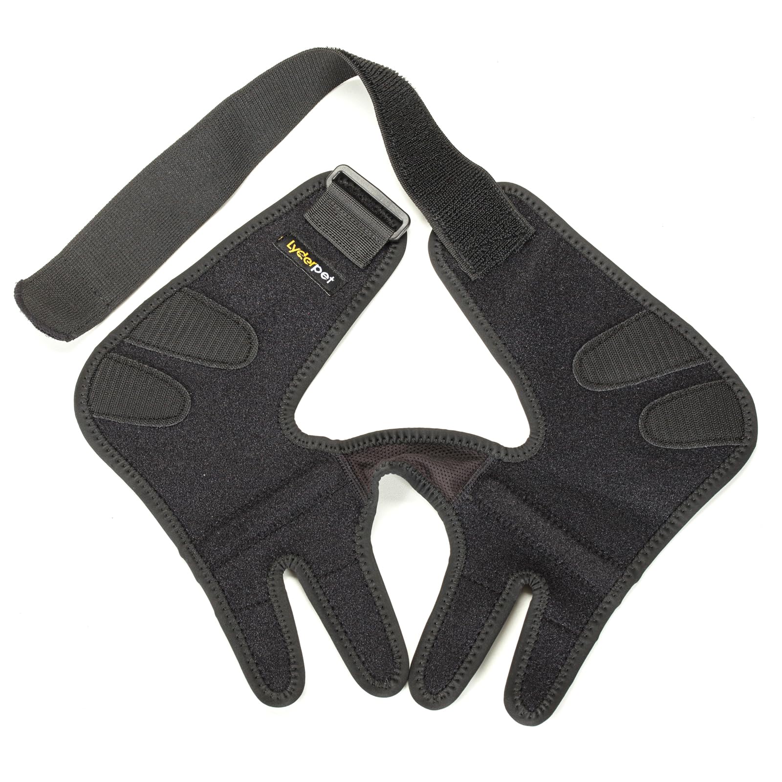 Lyderpet hygroma-protective elbow padding suggesting pressure sore prevention.
