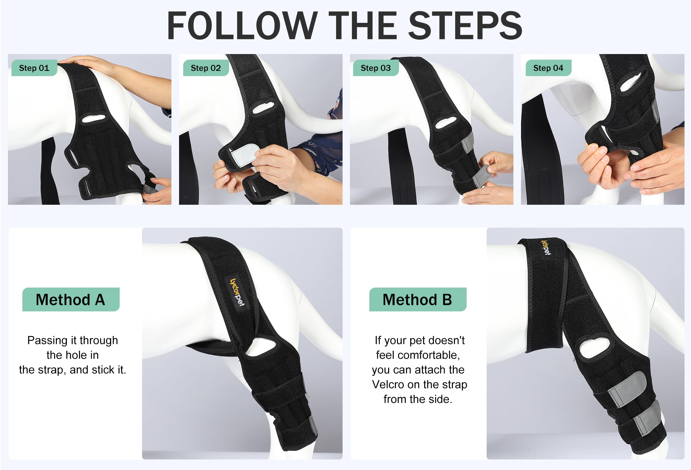 Lyderpet pain relief dog brace focusing on inflammation and improved comfort during recovery.
