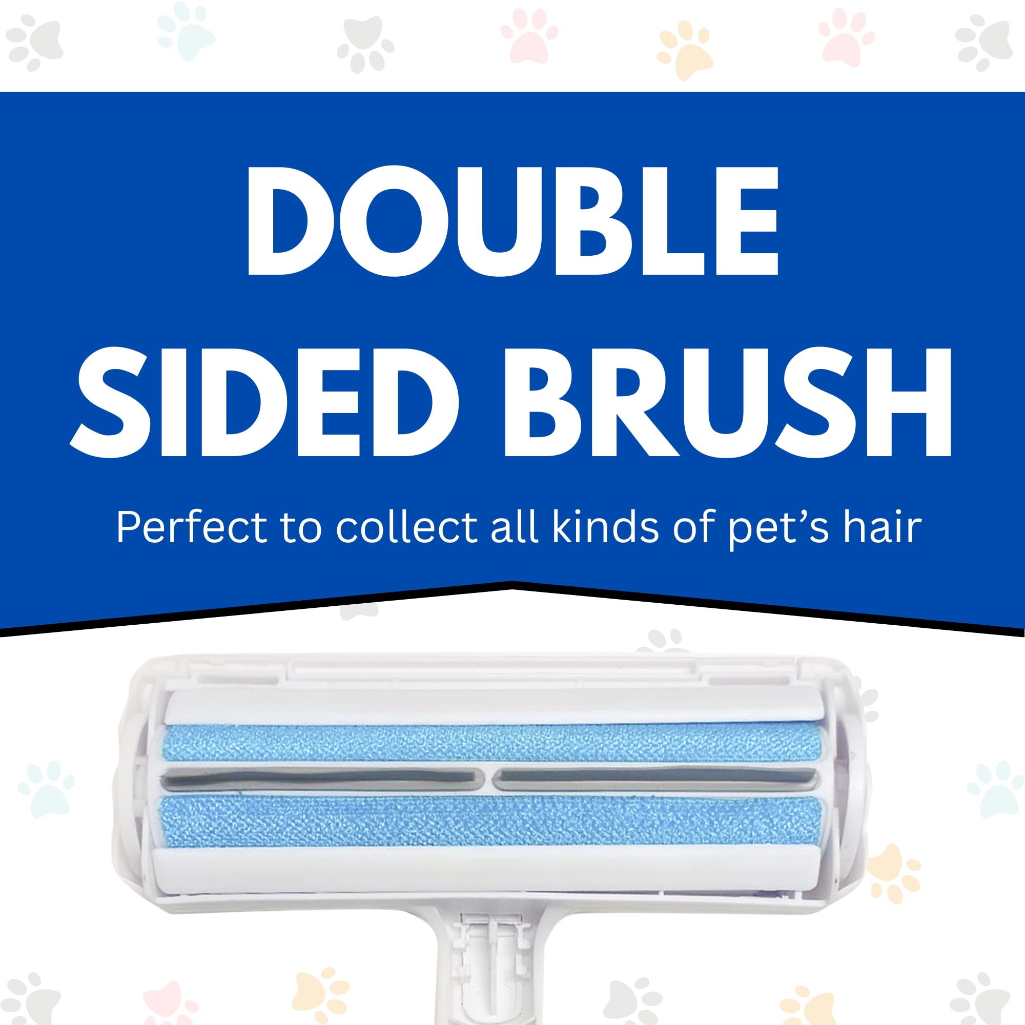 LyfNeeds pet hair remover roller on furniture in action for fur removal.