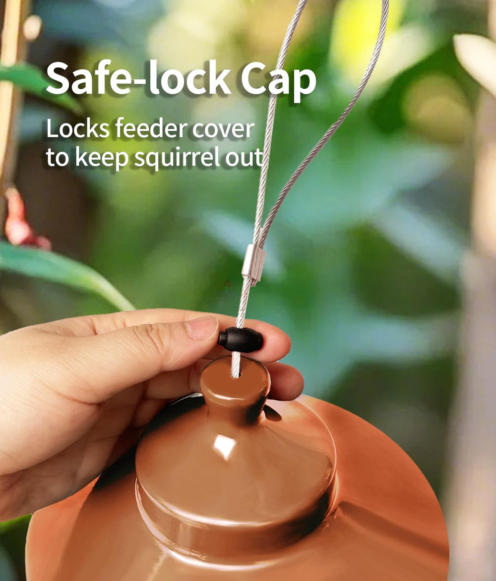 LYKENTOR hanging birdfeeder for patio or forest settings attracts finches