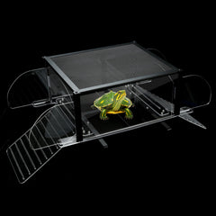 lyl-leyouland upgraded dual ramp turtle platform top view enables easy basking access for multiple turtles