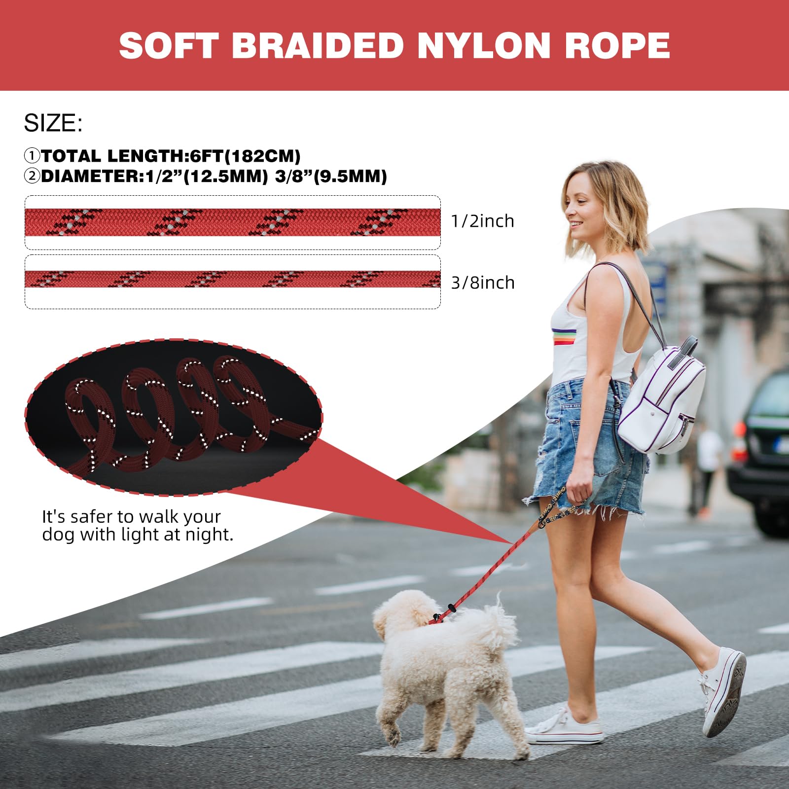 Lynxking correa deslizante con nudos cubiertos en cuero para durabilidad.