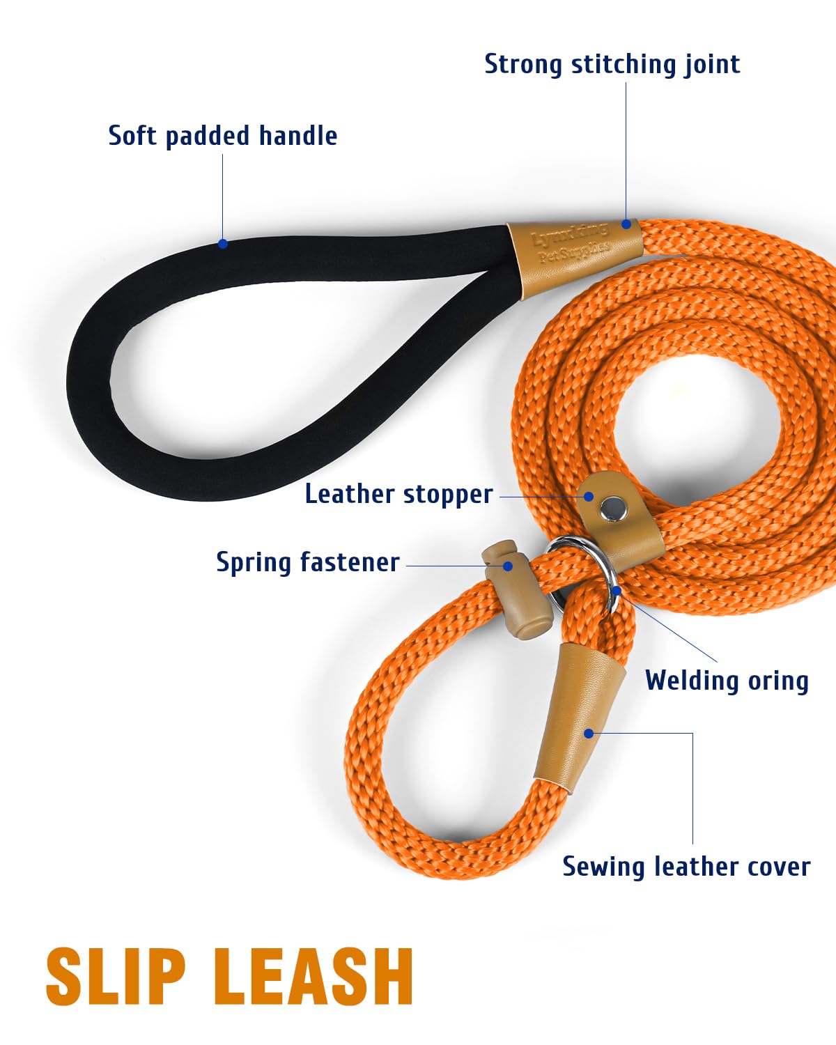 Lynxking half-inch diameter leash offers comfortable grip and durability for everyday use