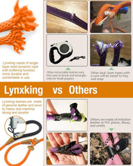 Lynxking slip lead leather stopper reinforces knot safety for confident handling