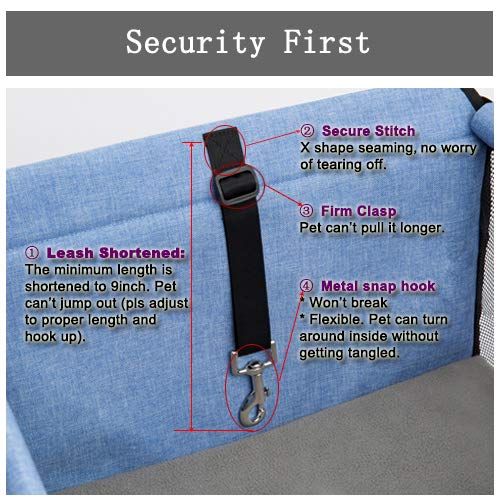 Lyricalife Pet Car Seat metal snap hook adds secure tethering for quick stops